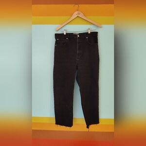 Everlane Way High Jeans Raw Hem Black Size 31